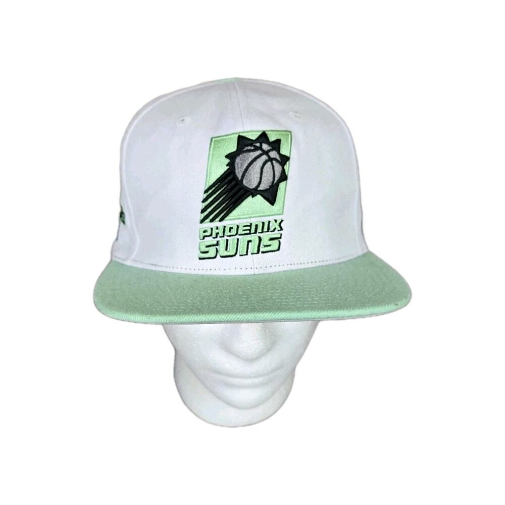 Phoenix Suns Hat Cap Mitchell And Ness NBA Hardwood Classics White SnapBack EUC